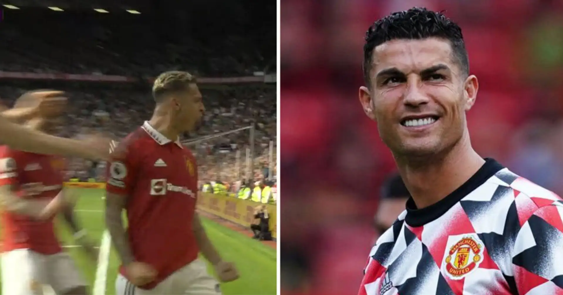 Gefilmt: Ronaldos Reaktion auf Antonys Debüt-Tor für Manchester United