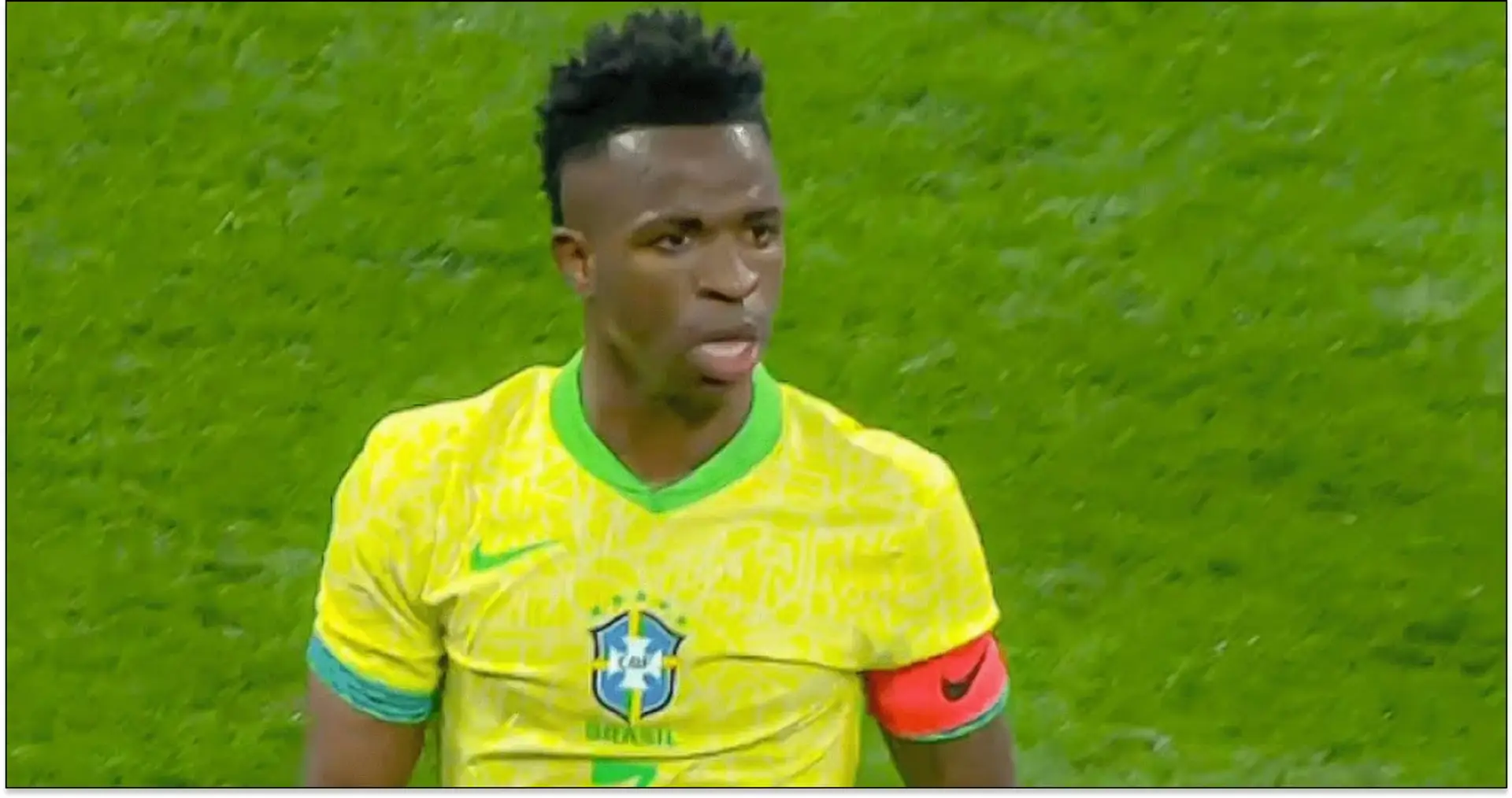 3 cold pictures as Vinicius Jr. captains Brazil in insane Spain game at Bernabeu