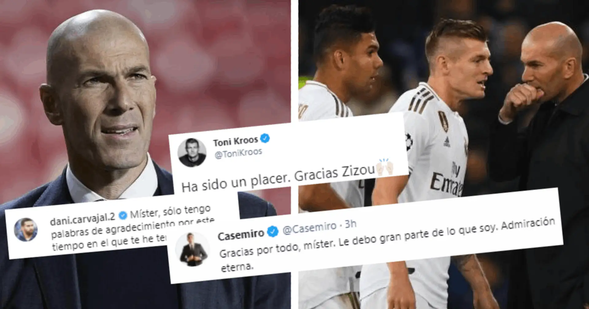 'You have led this golden generation to the top with class': Real Madrid players react to Zinedine Zidane's departure