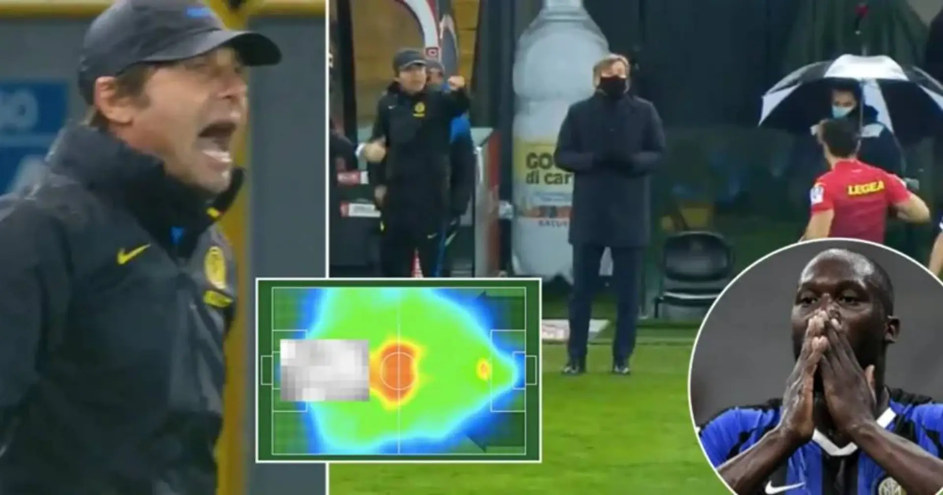 Pesadilla en el Inter: Conte expulsado por gritar al árbitro y el mapa de calor que parece un p**e