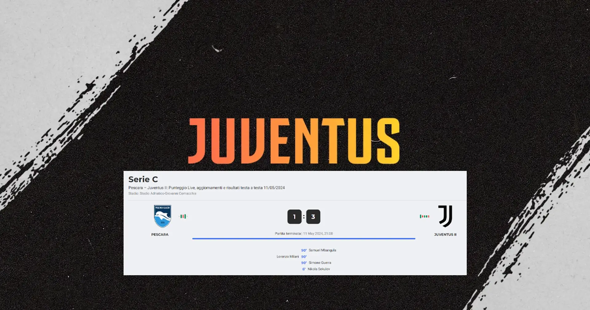 FLASH| Serie C, la Juventus Next Gen batte il Pescara vola alla fase nazionale dei Playoff