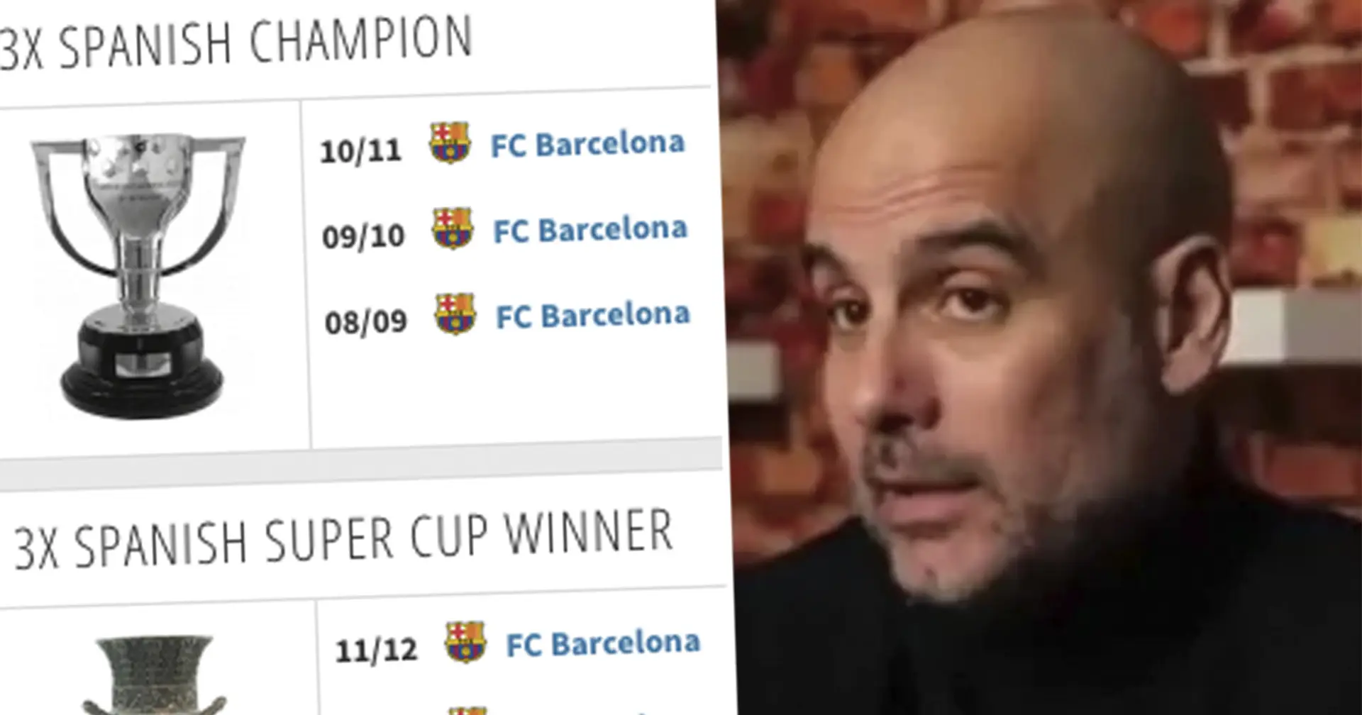 Guardiola names one active manager who could've won 'even more' trophies than him with prime Barca