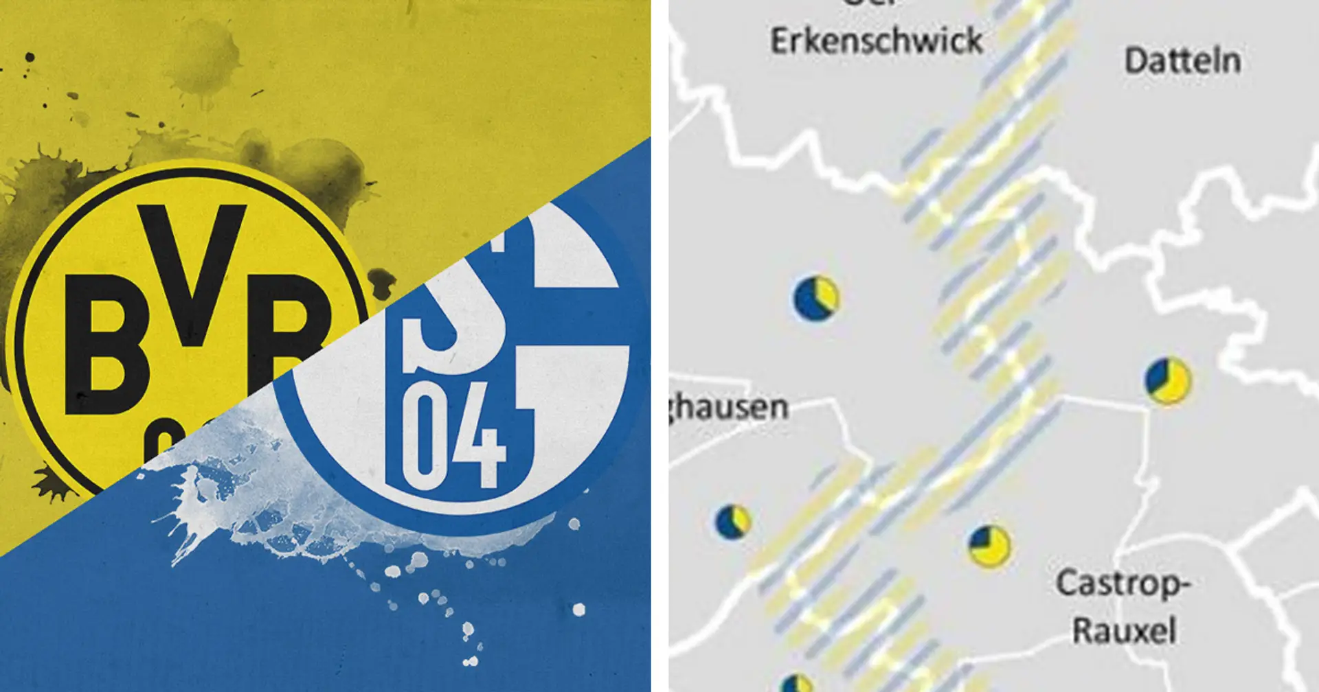 Fußball-Äquator im Ruhrgebiet: Bemerkenswerte Karte der Unterstützung des BVB und FC Schalke 04