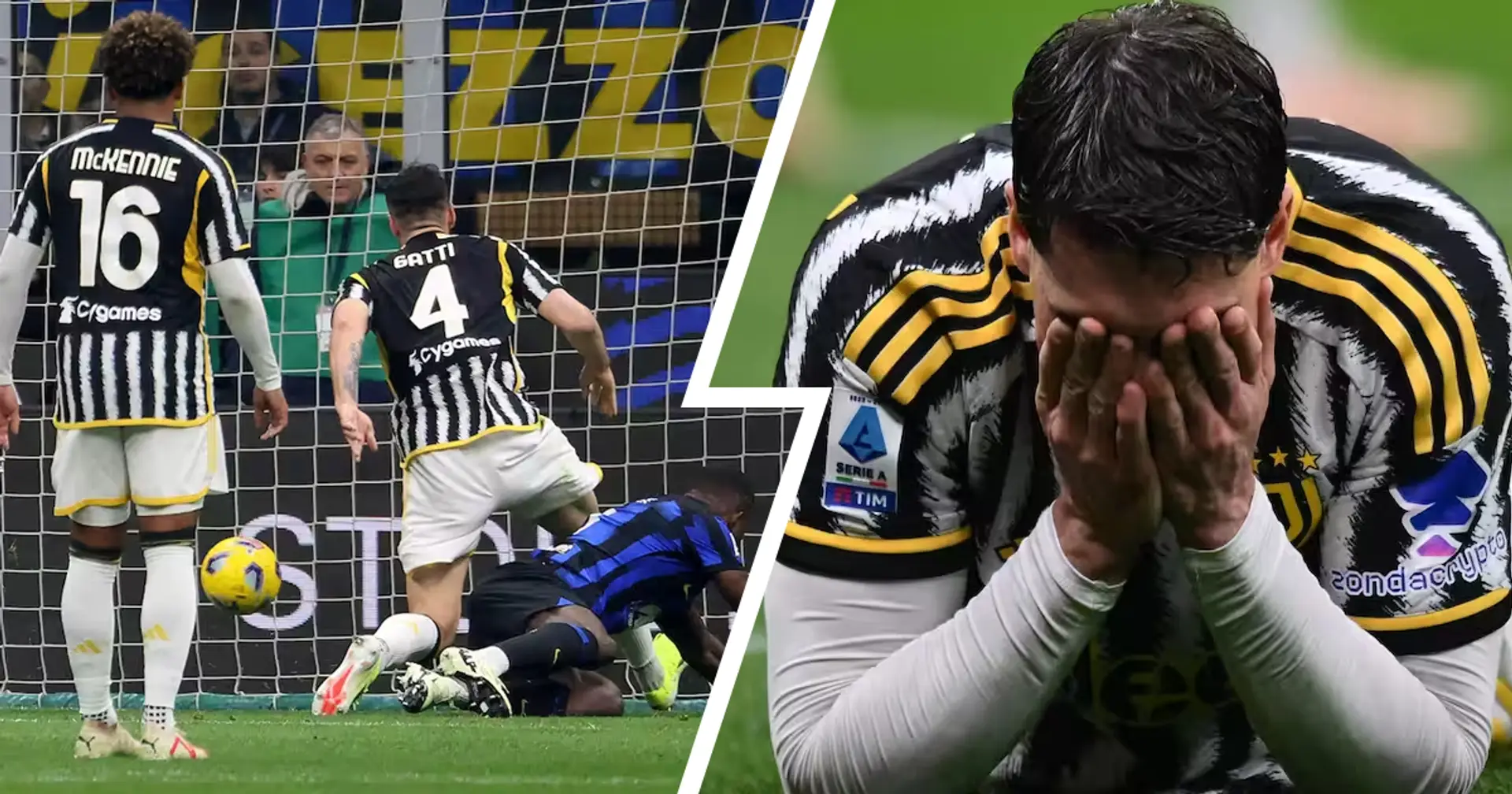 La Juventus cade dolorosamente a San Siro contro l'Inter con l'autogol di Gatti: la sintesi del match