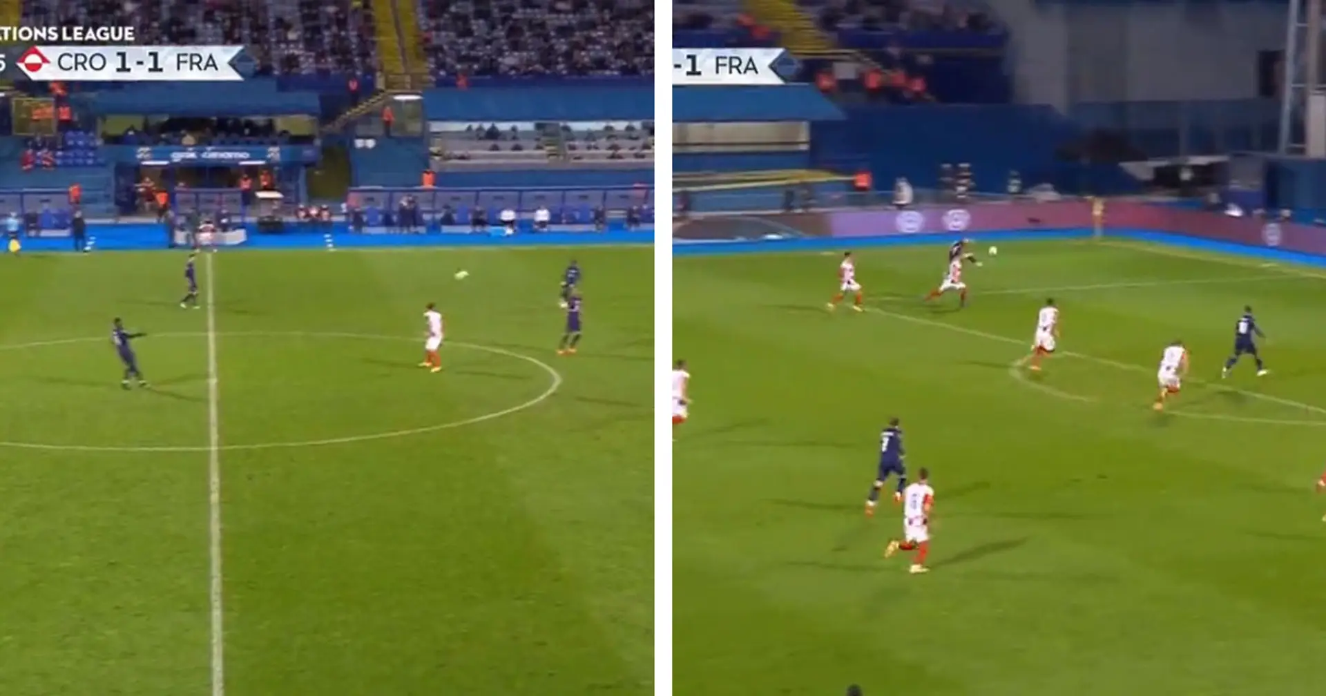 Pogba produces glorious pass to create Mbappe’s goal for France – and fans debate why he can’t produce same for United