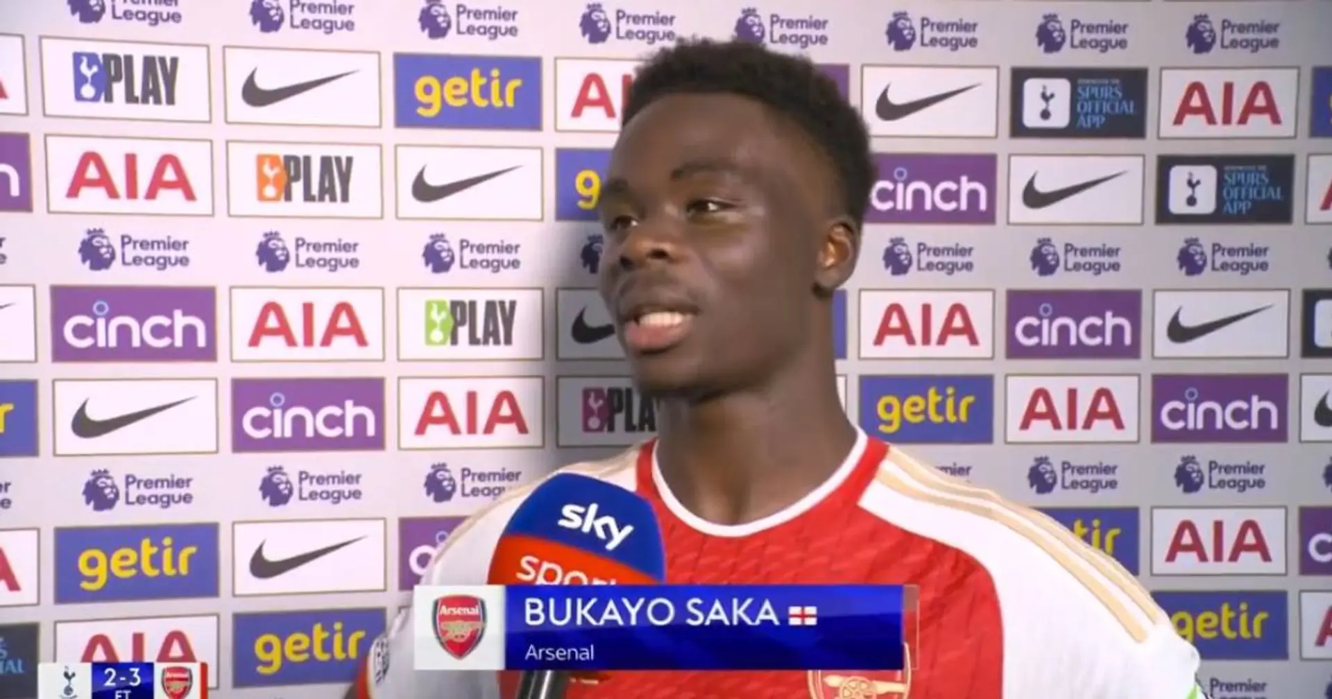 'Spurs don't want to lose 3-0 at home': Saka praises Arsenal for hard-fought win