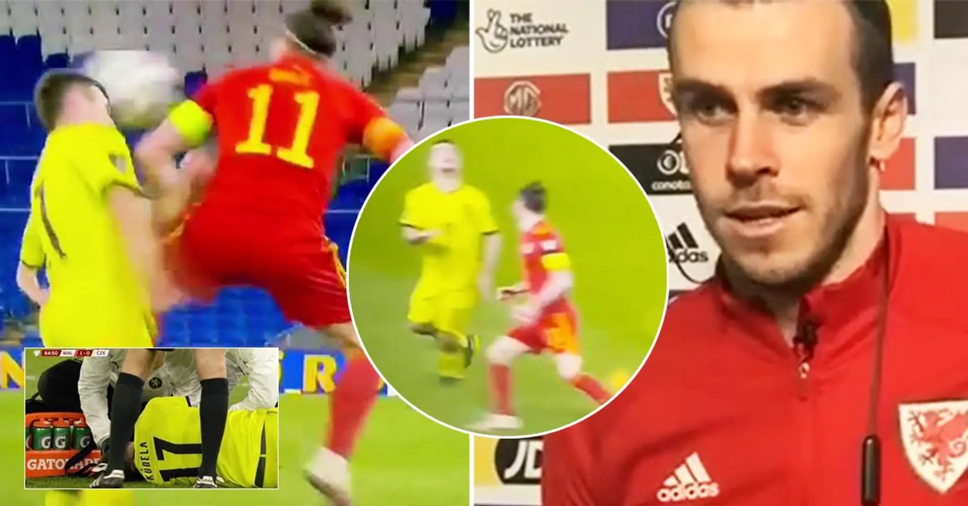 Gareth Bale donne un coup de coude au joueur "raciste" du Slavia en plein visage, regarde droit dans ses yeux quelques secondes avant de le faire
