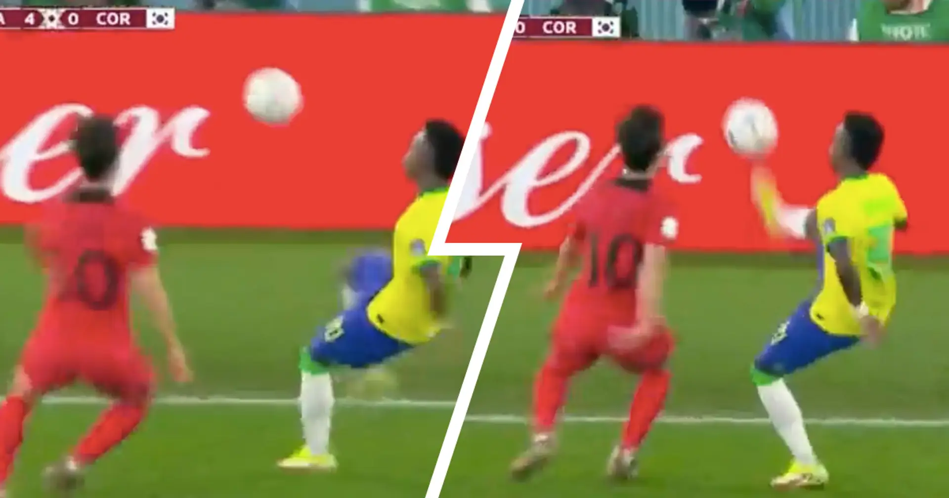 'I wish I was at least 1% as cool as him': Vinicius' cheeky skill in World Cup last 16 goes viral