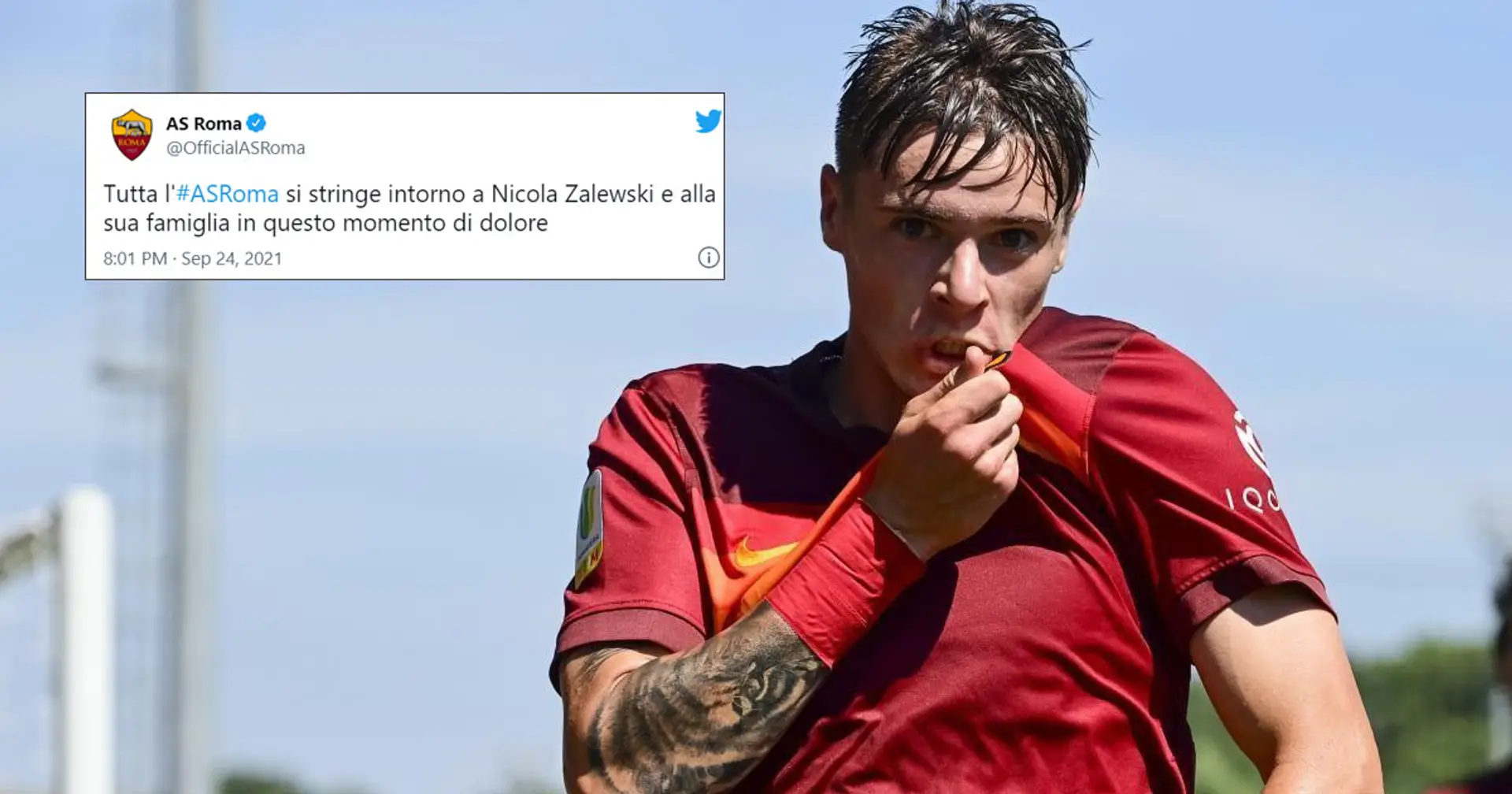 "Ci stringiamo intorno a Zalewski", il cordoglio della Roma per la scomparsa del padre del centrocampista giallorosso